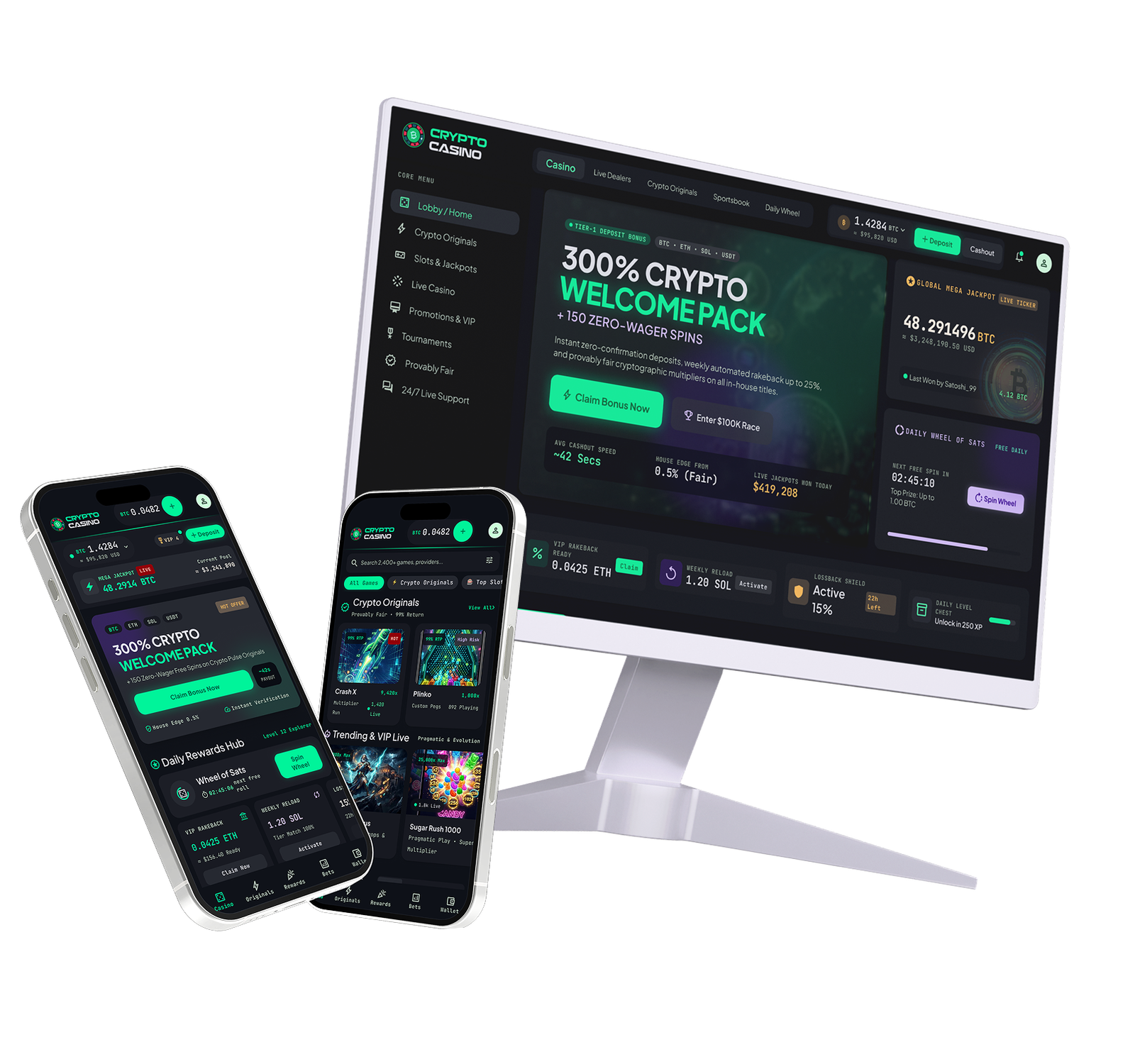Crypto Casino Platform Mockup